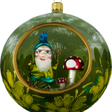 Gnome in a Dome Glass Ornament