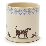 Spongeware Large Ceramic Pen Pot, Dog Spotty