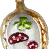 Horseshoe with Mushrooms Glass Ornament