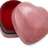 Heart Shaped Moulded Leather Box, Large Pink