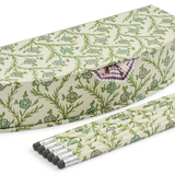 Scanlon Apparati Pencil Box & Pencils, Purple & Blue Flowers