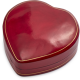 Heart Shaped Moulded Leather Box, Large Red