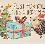 Illustrated Christmas Greeting Card, Presents and Tree