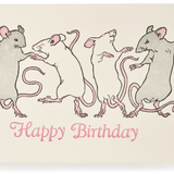 Letterpress Birthday Party Mice Greeting Card