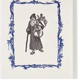 Letterpress Christmas Greeting Card, Father Christmas