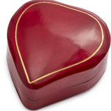 Heart Shaped Moulded Leather Box, Small Red