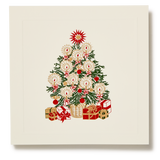 Engraved Christmas Tree Square Greeting Card
