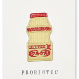 Japanese Embroidered Patch Greeting Card, Probiotic Drink