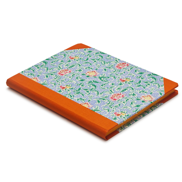 Hardback "Composition Ledger" Notebook, Orange Spine, Brocade