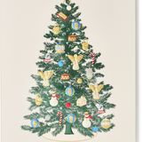 Engraved Christmas Tree and Baubles Greeting Card