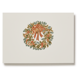Engraved Christmas Ribbon Wreath Greeting Card