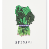Japanese Embroidered Patch Greeting Card, Spinach