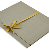 A4 Archival Folder, Grey with Mustard Cotton Ribbon