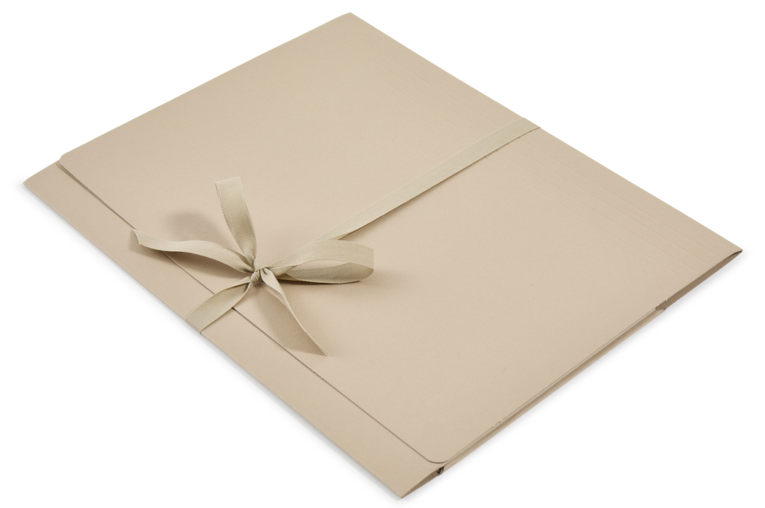 A4 Archival Folder, Beige with Beige Cotton Ribbon – Choosing Keeping