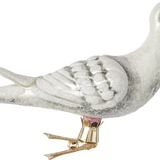 White Dove with Olive Branch Glass Ornament