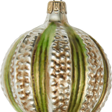 Green Striped Ball Glass Ornament