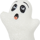 Glittery Ghost Glass Ornament