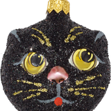 Cat Face Glass Ornament