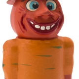 Smiling Carrot-Pumpkin Candy Box Papier-mâché Figure