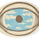 Letterpress Surrealist Eye Greeting Card