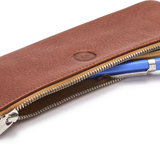 Tan Small Leather Pencil Case
