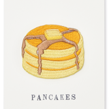 Japanese Embroidered Patch Greeting Card, Fluffy Pancakes