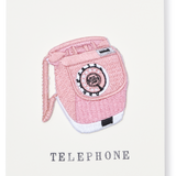 Japanese Embroidered Patch Greeting Card, Telephone
