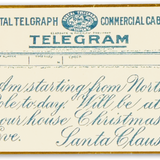 Gold Foiled Christmas Telegram Parcel Labels