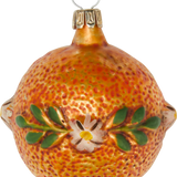 Orange with Blossom Glass Ornament