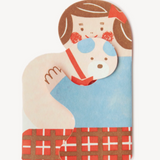 Japanese Printed Hug Card / Girl with Bear
