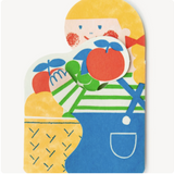 Japanese Printed Hug Card / Girl with Fruit