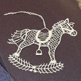 Starched Lace Hanging Ornament / Rocking Horse