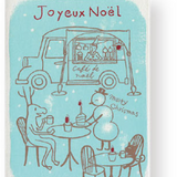 Silk Screened A6 Dimanche greeting card, Joyeux Noel Coffee Truck