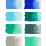 Choosing Keeping Japanese Colorama 8 Colour Watercolour Set, Blues