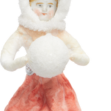 Girl with Snowball Spun Cotton Ornament