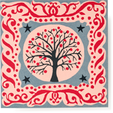 Illustrated Christmas Greeting Card, Tree and Stars