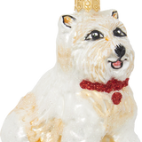 Westie Terrier Glass Ornament