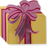 Die Cut Engraved Gold Present Greeting Card