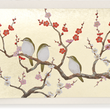 Gold Foil Green Birds Greeting Card