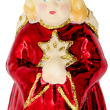 Red Angel Glass Ornament