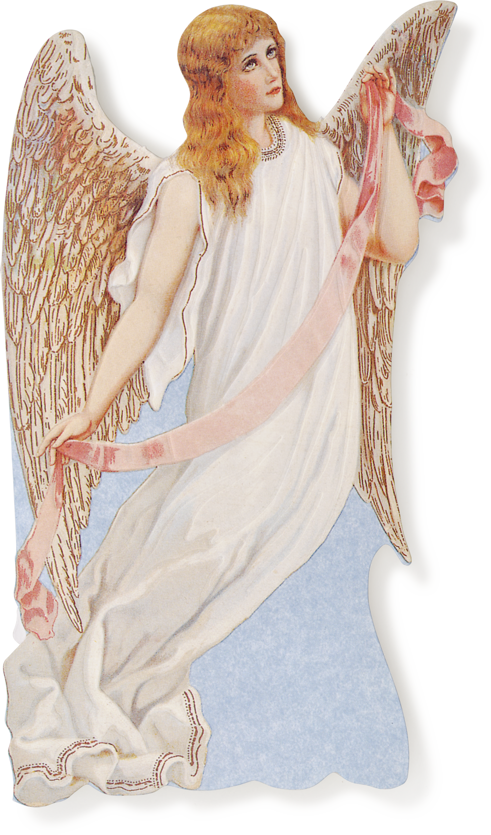 Angelic Ribbon Header Die Cut Greeting Card, Angel with Ribbon – Choosing Keeping