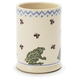 Spongeware Small Ceramic Pen Pot, Small Toad
