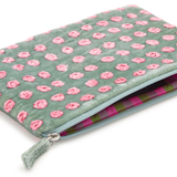 Silk Velvet Embroidered Pouch, Dotted Sky