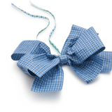 Paper Bow Ornament, Blue Tartan