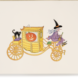 Engraved Halloween Coach Greeting Card
