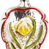 North Star and Snowdrop Flower Glass Ornament