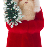 Miniature Red Flocked Santa Figurine