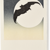 Letterpress Moon Bat Greeting Card