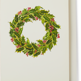 Engraved Christmas Holly Wreath Greeting Card