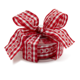 Wired Chequered Heart Ribbon, 20m roll